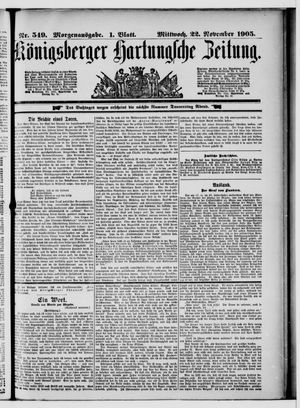 Königsberger Hartungsche Zeitung vom 22.11.1905