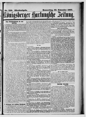Königsberger Hartungsche Zeitung on Nov 23, 1905