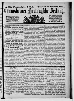Königsberger Hartungsche Zeitung vom 25.11.1905
