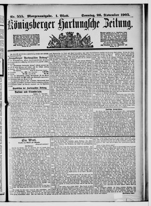 Königsberger Hartungsche Zeitung on Nov 26, 1905
