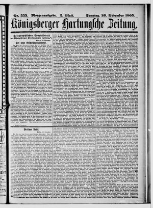 Königsberger Hartungsche Zeitung vom 26.11.1905