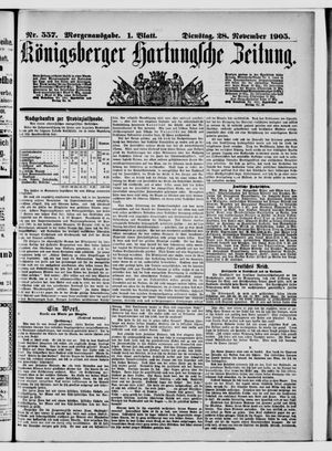 Königsberger Hartungsche Zeitung vom 28.11.1905