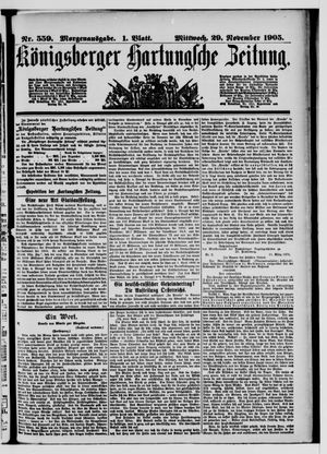 Königsberger Hartungsche Zeitung on Nov 29, 1905