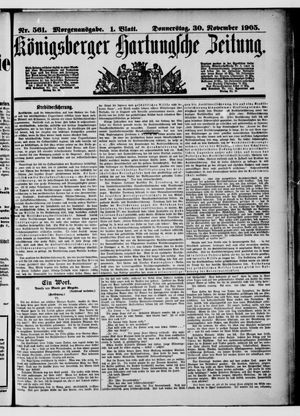 Königsberger Hartungsche Zeitung on Nov 30, 1905