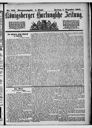 Königsberger Hartungsche Zeitung vom 01.12.1905
