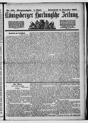 Königsberger Hartungsche Zeitung vom 02.12.1905