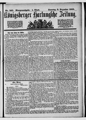 Königsberger Hartungsche Zeitung vom 03.12.1905