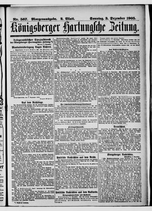 Königsberger Hartungsche Zeitung vom 03.12.1905