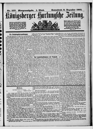 Königsberger Hartungsche Zeitung vom 09.12.1905