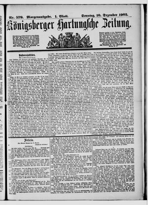 Königsberger Hartungsche Zeitung on Dec 10, 1905