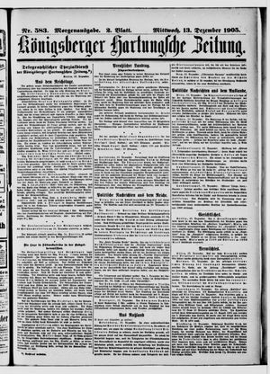 Königsberger Hartungsche Zeitung vom 13.12.1905