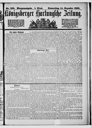 Königsberger Hartungsche Zeitung vom 14.12.1905