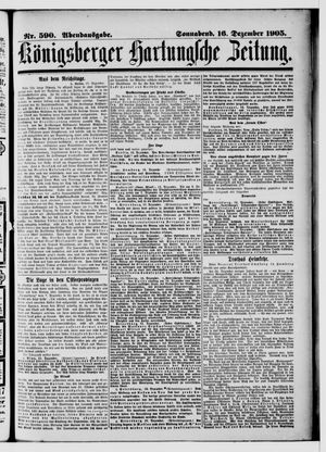 Königsberger Hartungsche Zeitung vom 16.12.1905