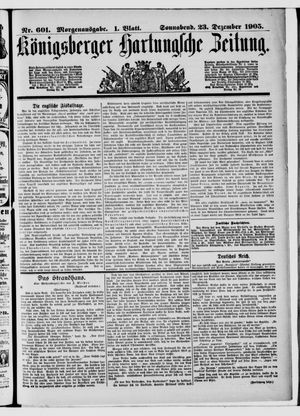 Königsberger Hartungsche Zeitung vom 23.12.1905