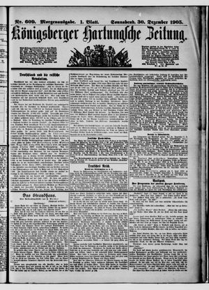 Königsberger Hartungsche Zeitung vom 30.12.1905