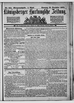Königsberger Hartungsche Zeitung vom 31.12.1905