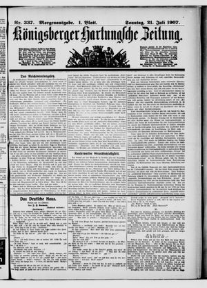 Königsberger Hartungsche Zeitung vom 21.07.1907