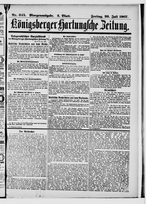 Königsberger Hartungsche Zeitung vom 26.07.1907
