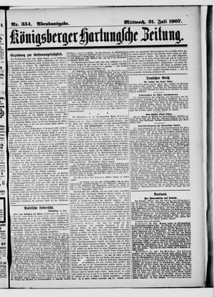 Königsberger Hartungsche Zeitung vom 31.07.1907