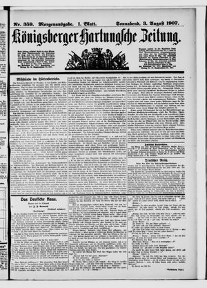 Königsberger Hartungsche Zeitung on Aug 3, 1907