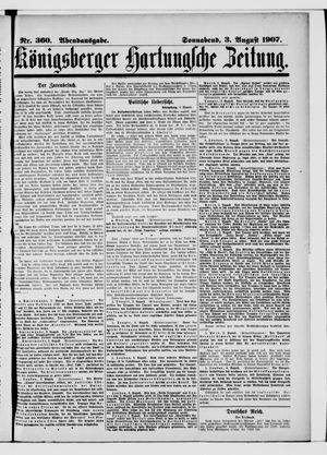 Königsberger Hartungsche Zeitung on Aug 3, 1907