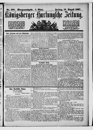 Königsberger Hartungsche Zeitung vom 16.08.1907