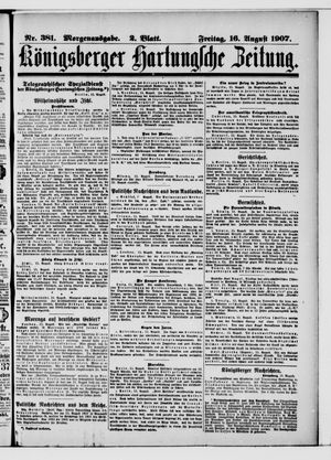 Königsberger Hartungsche Zeitung vom 16.08.1907