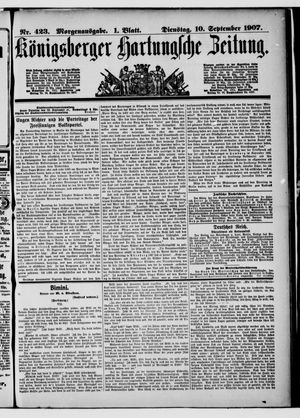 Königsberger Hartungsche Zeitung vom 10.09.1907