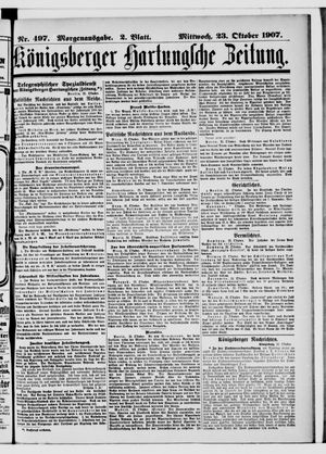Königsberger Hartungsche Zeitung vom 23.10.1907