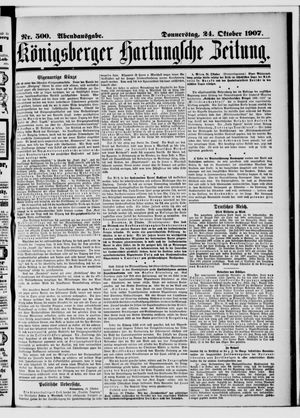 Königsberger Hartungsche Zeitung vom 24.10.1907