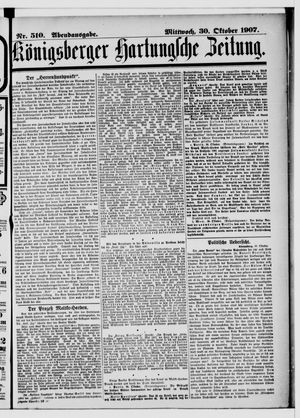 Königsberger Hartungsche Zeitung vom 30.10.1907