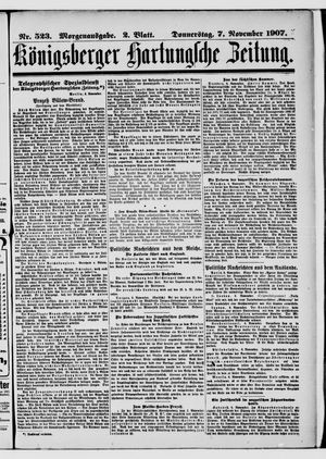 Königsberger Hartungsche Zeitung vom 07.11.1907