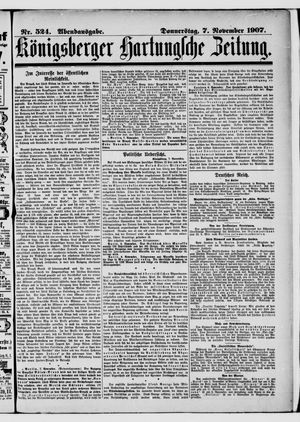 Königsberger Hartungsche Zeitung vom 07.11.1907