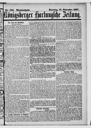 Königsberger Hartungsche Zeitung vom 12.11.1907
