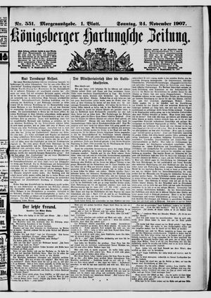 Königsberger Hartungsche Zeitung vom 24.11.1907
