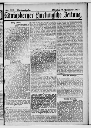 Königsberger Hartungsche Zeitung vom 09.12.1907