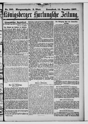 Königsberger Hartungsche Zeitung vom 14.12.1907