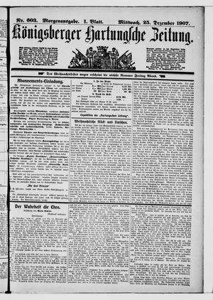 Königsberger Hartungsche Zeitung vom 25.12.1907