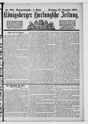 Königsberger Hartungsche Zeitung vom 31.12.1907
