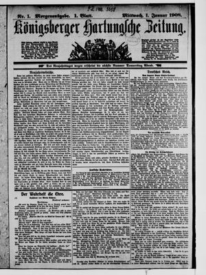 Königsberger Hartungsche Zeitung vom 01.01.1908