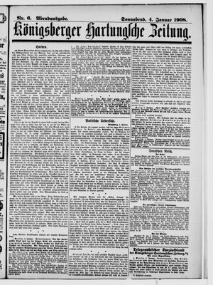 Königsberger Hartungsche Zeitung vom 04.01.1908