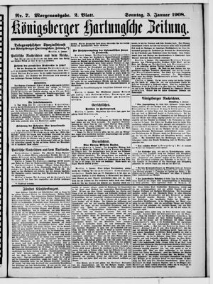 Königsberger Hartungsche Zeitung on Jan 5, 1908