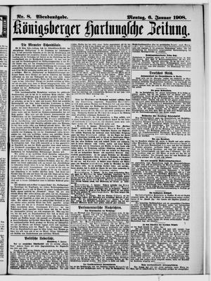 Königsberger Hartungsche Zeitung vom 06.01.1908