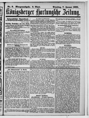 Königsberger Hartungsche Zeitung vom 07.01.1908