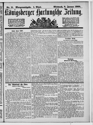 Königsberger Hartungsche Zeitung vom 08.01.1908