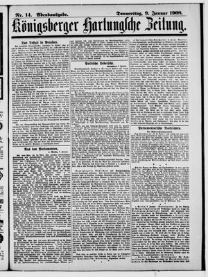 Königsberger Hartungsche Zeitung on Jan 9, 1908