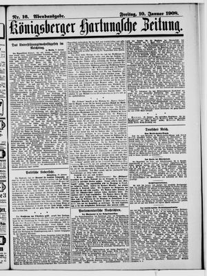 Königsberger Hartungsche Zeitung vom 10.01.1908
