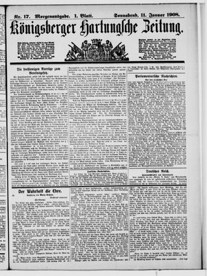 Königsberger Hartungsche Zeitung on Jan 11, 1908
