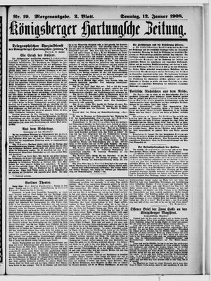 Königsberger Hartungsche Zeitung vom 12.01.1908