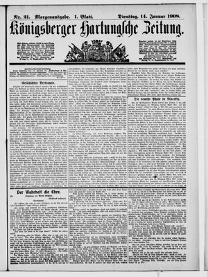 Königsberger Hartungsche Zeitung vom 14.01.1908